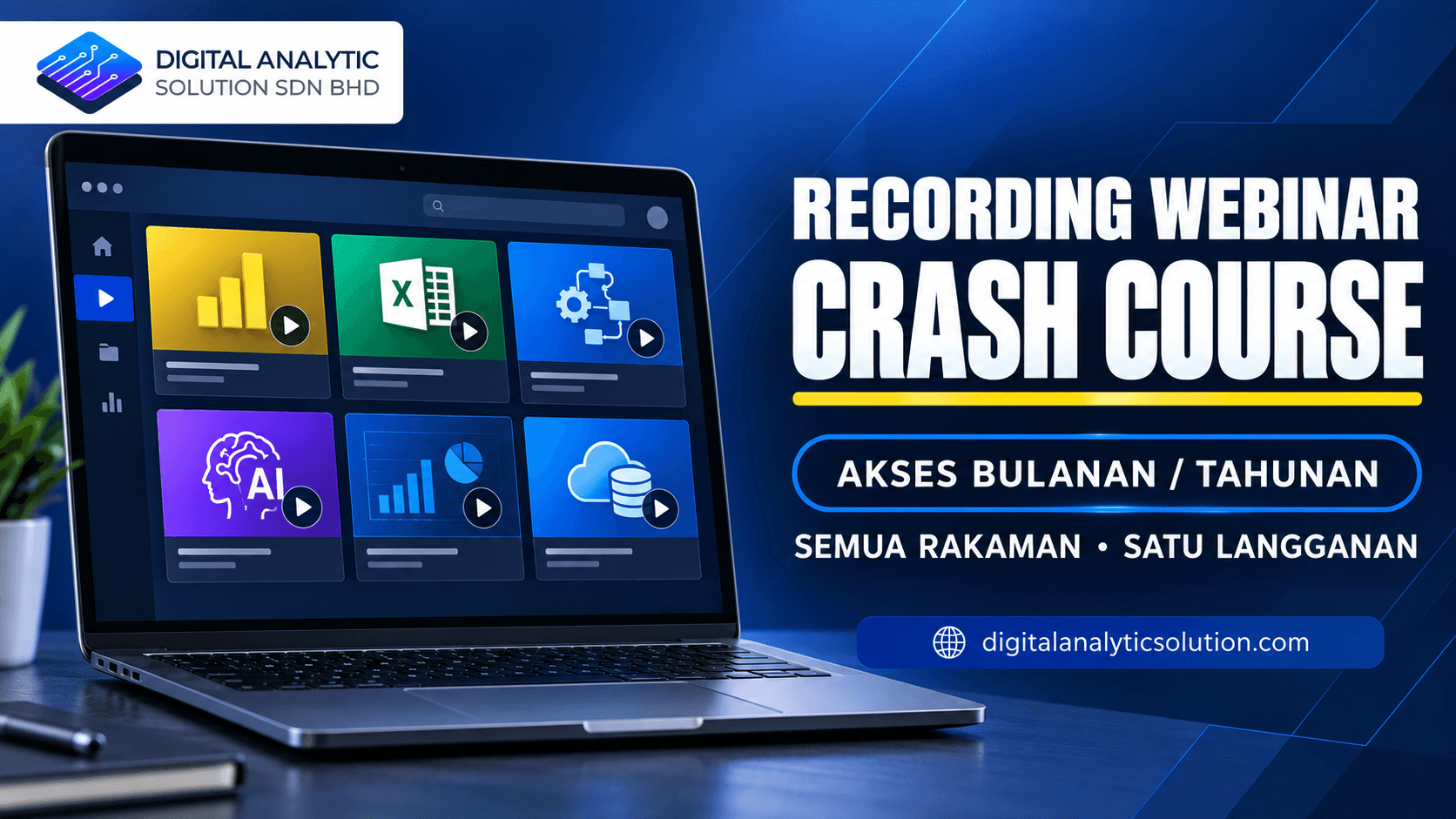 Recording Webinar Crash Course — semua rakaman dalam satu langganan, dengan akses bulanan atau tahunan.